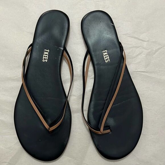 TKEES BLACK FLIP FLOP SIZE 10‎ - Picture 1 of 4